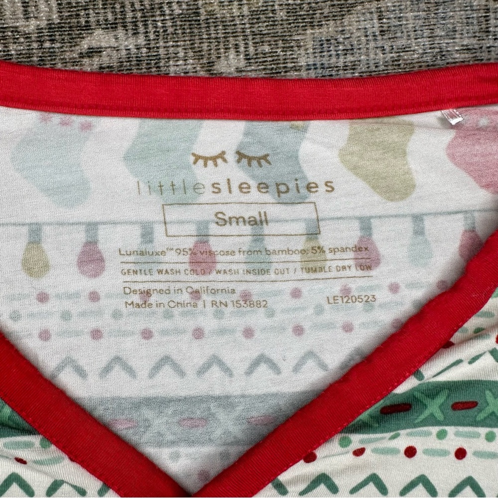 Little Sleepies Women's Pajamas Fair Isle Gingerbread Size Small Christmas - Picture 3 of 4